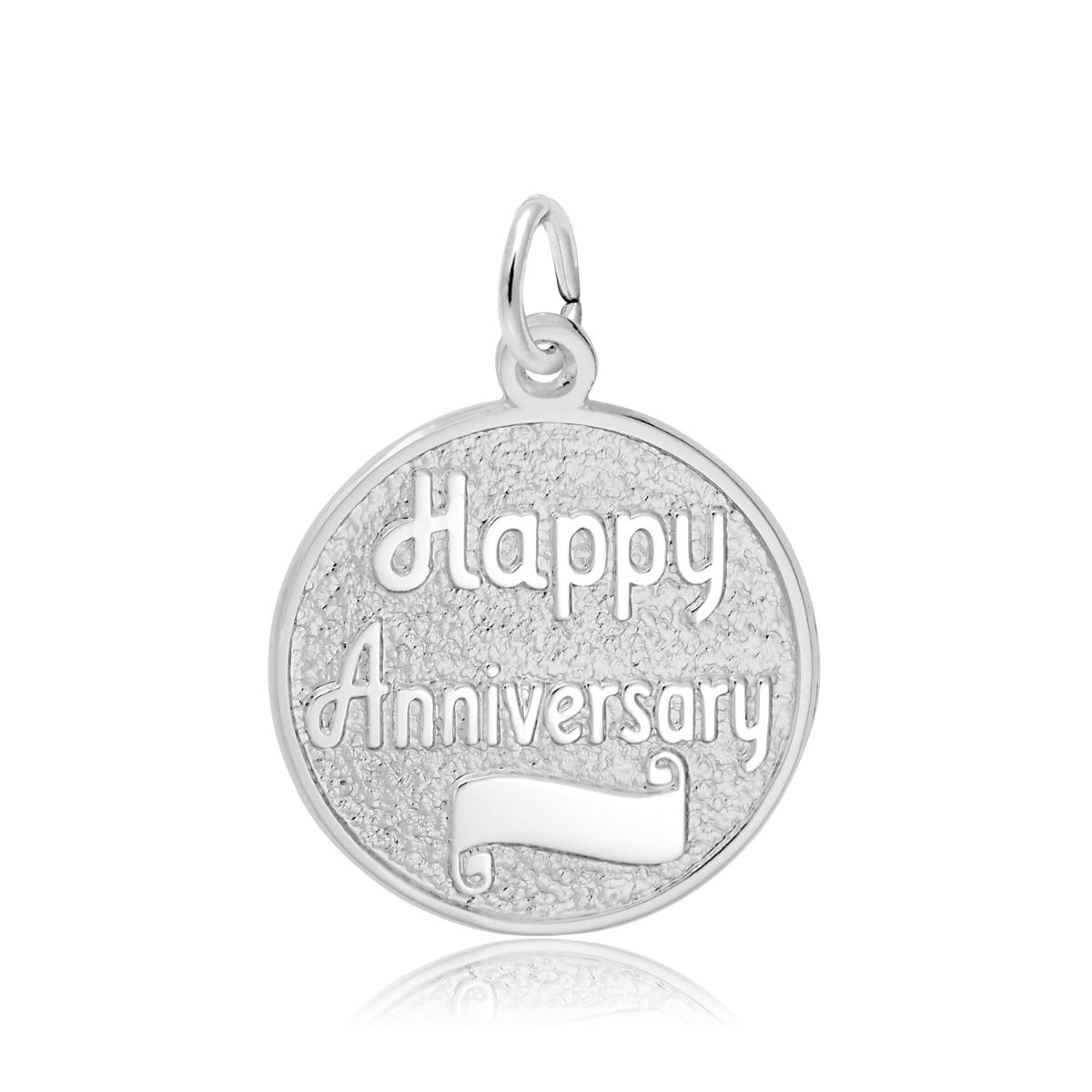 Happy Anniversary Disc Charm in Sterling Silver