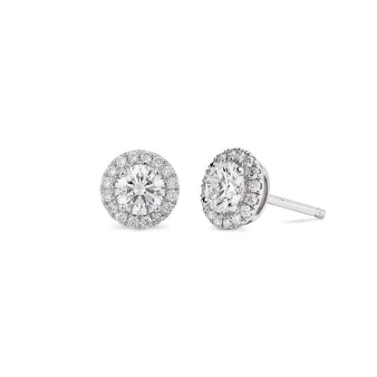 Lightbox Lab-Grown Diamond 1ct. tw. Halo Earrings in 10KT White Gold