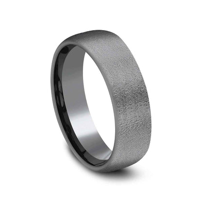 Benchmark 6.5mm Wire Brushed Tantalum Wedding Band front view