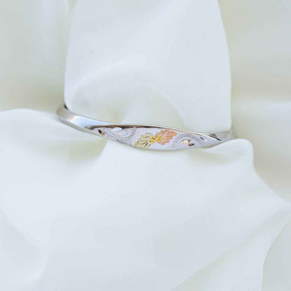 Black Hills Gold Knife Edge Cuff Bracelet in Sterling Silver front view