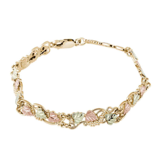 Black Hills Gold 8-inch Grapevine & Leaf Bracelet in 10K Yellow Gold