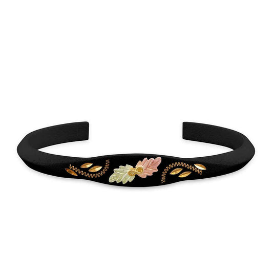 Black Hills Gold 7-inch Knife Edge Black Powder Coated Cuff Bracelet
