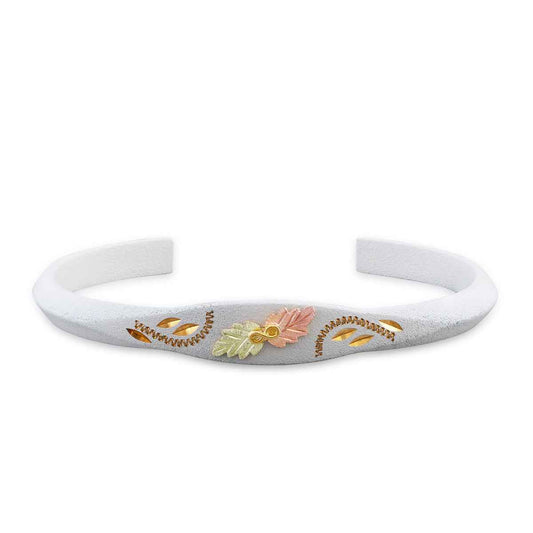 Black Hills Gold 7-inch Knife Edge White Powder Coated Cuff Bracelet