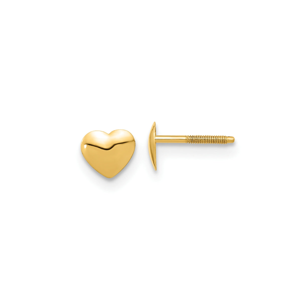 Children's Heart Earrings in 14K Yellow Gold