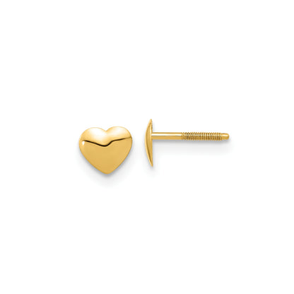 Children's Heart Earrings in 14K Yellow Gold