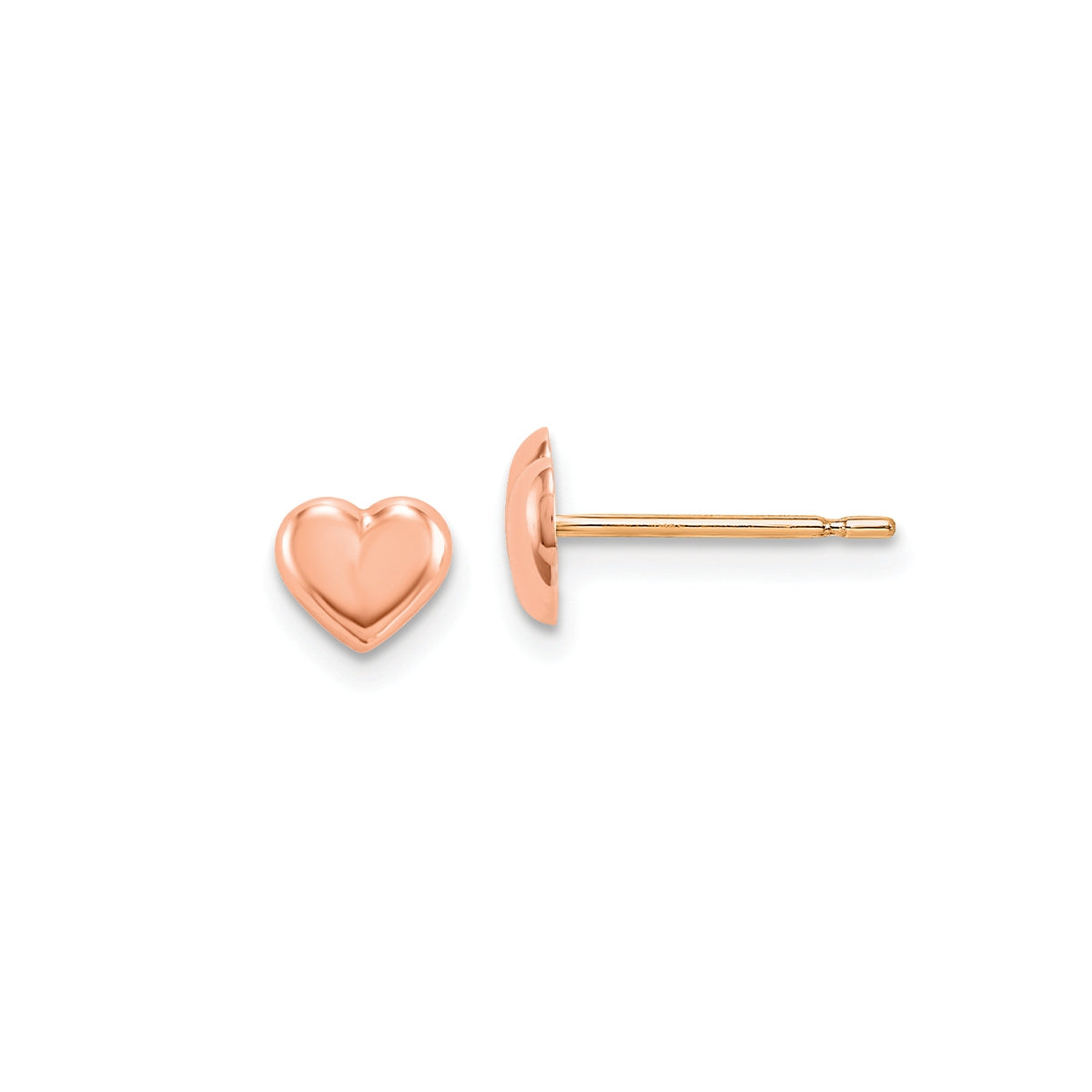 Children's Heart Earrings in 14K Pink Gold