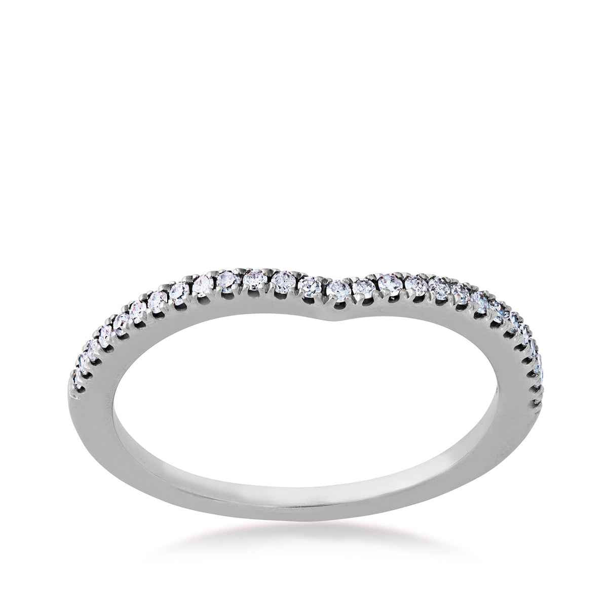 1/6 ct. tw. Contoured Diamond Anniversary Band in 10K White Gold