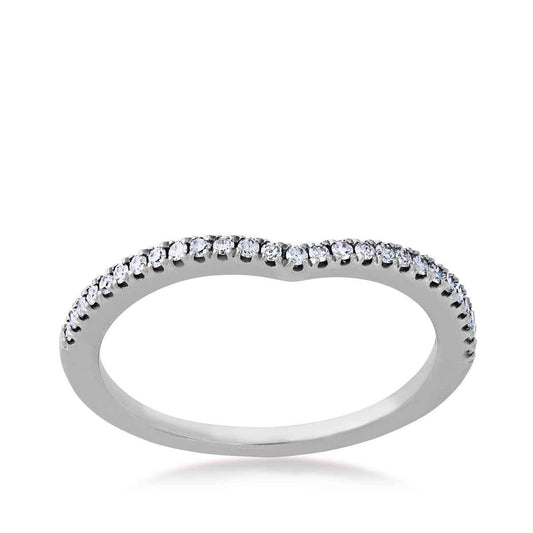 1/6 ct. tw. Contoured Diamond Anniversary Band in 10K White Gold