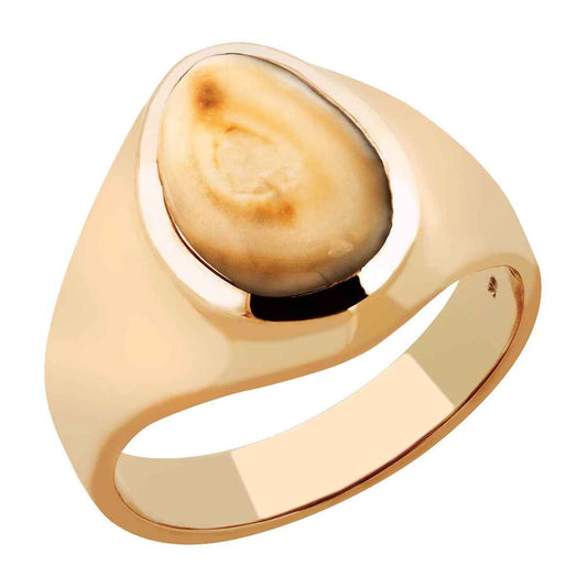 Men's Elk Ivory Ring in 10K Yellow Gold - I1782 Big Sky