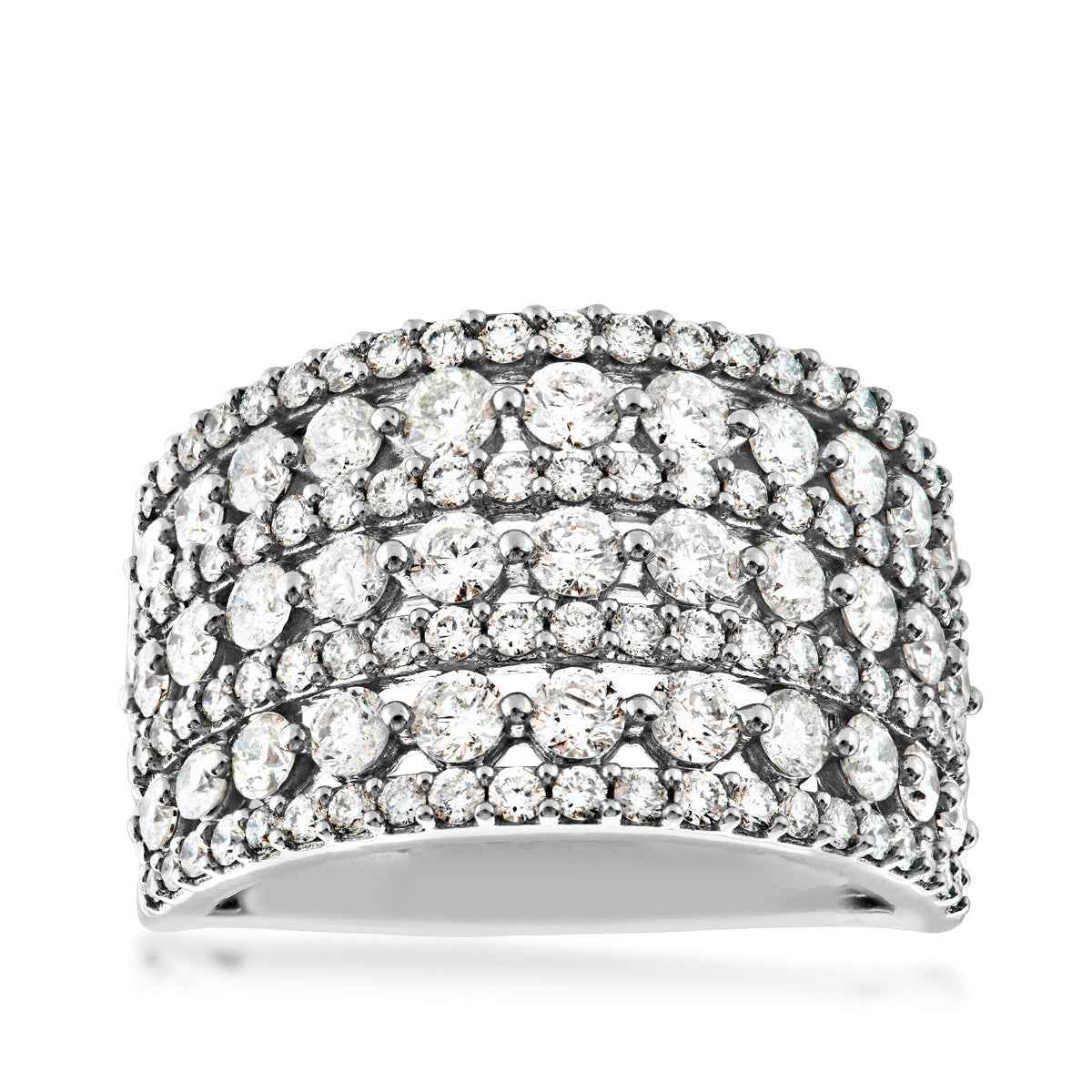 2 ct. tw Round 7-Row Diamond Wedding Anniversary Band in 10K White Gold