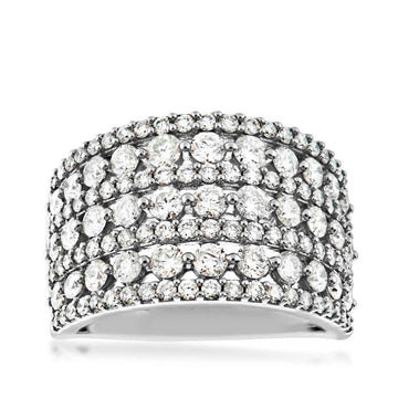 GOLD TAG 2 ct. tw Round 7-Row Diamond Wedding Anniversary Band in 10K White Gold