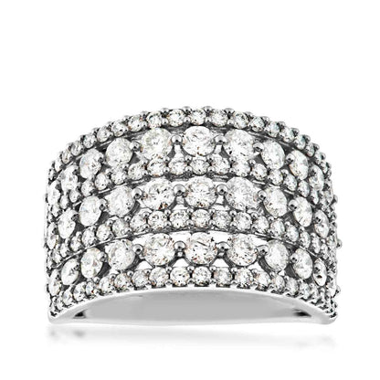 2 ct. tw Round 7-Row Diamond Wedding Anniversary Band in 10K White Gold