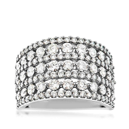 2 ct. tw Round 7-Row Diamond Wedding Anniversary Band in 10K White Gold