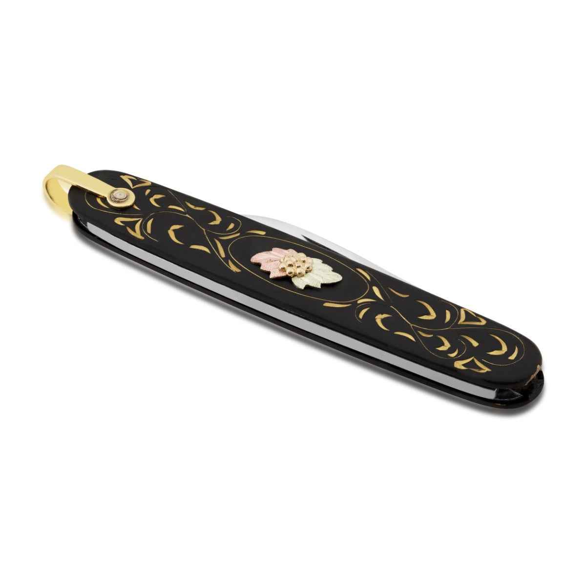 Black Hills Gold Black Pocket Knife in Stainless Steel