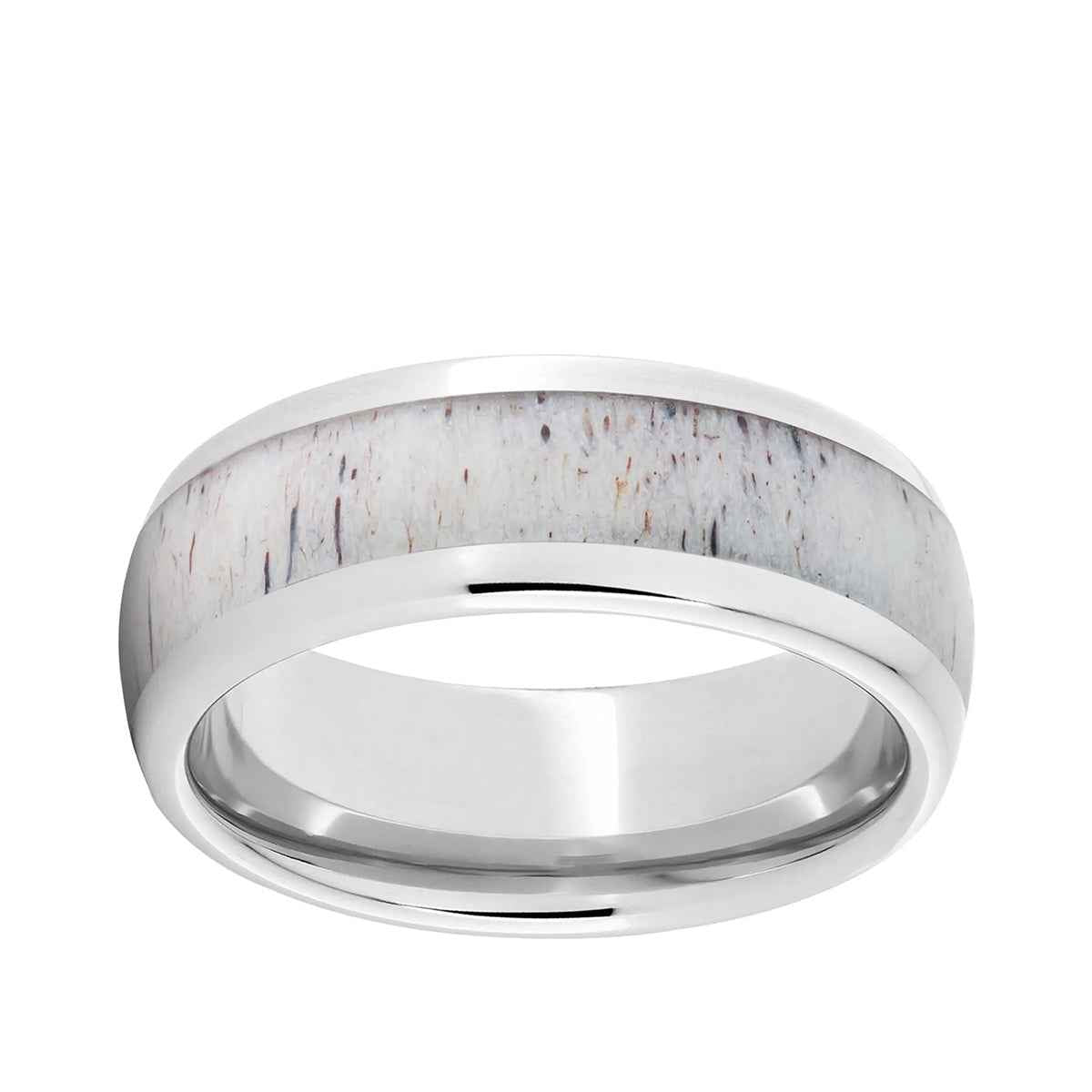 Men's 8.0mm Wedding Band with Antler-Inspired Inlay in Serinium