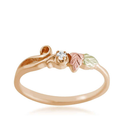 Black Hills Gold Diamond Accent Vine & Leaf Promise Ring in 10K Yellow Gold