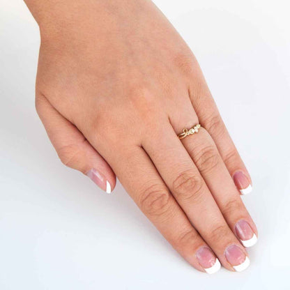 Black Hills Gold Diamond Accent Vine & Leaf Promise Ring in 10K Yellow Gold close-up detail