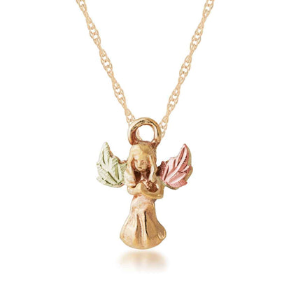 Black Hills Gold Leaf Winged Angel Pendant in 10K Yellow Gold