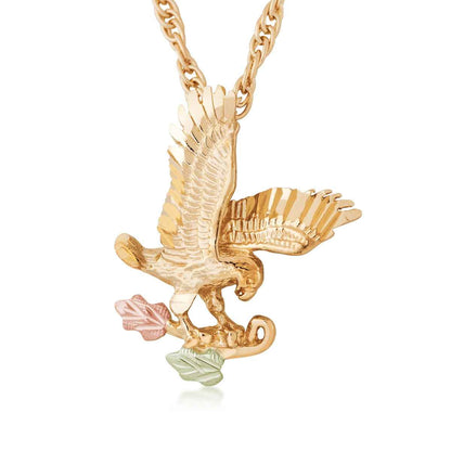 Black Hills Gold Eagle & Branch Pendant in 10K Yellow Gold