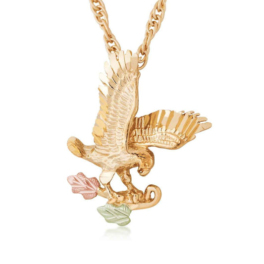 Black Hills Gold Eagle & Branch Pendant in 10K Yellow Gold