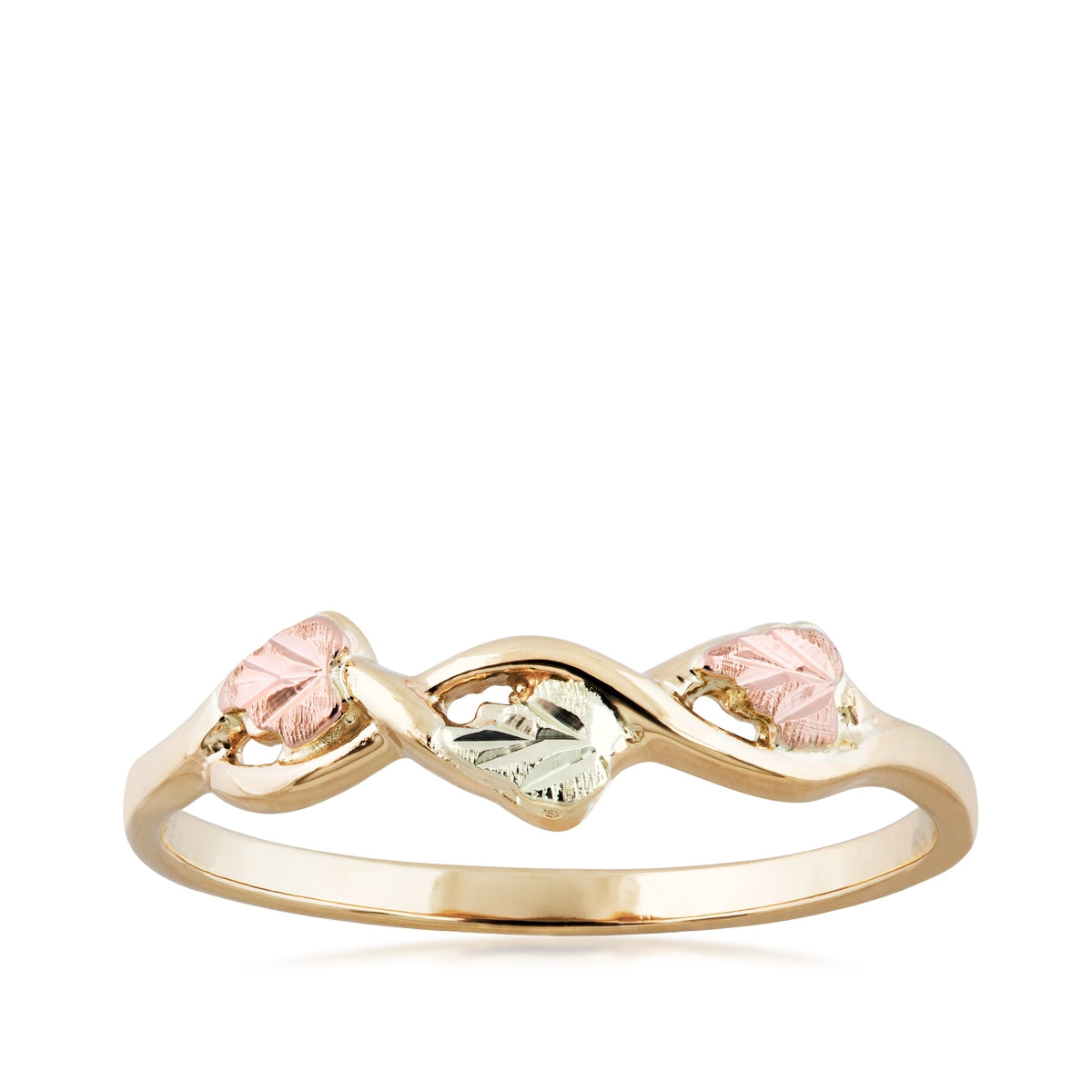 Black Hills Gold Three Leaf Braided Ring in 10K Yellow Gold