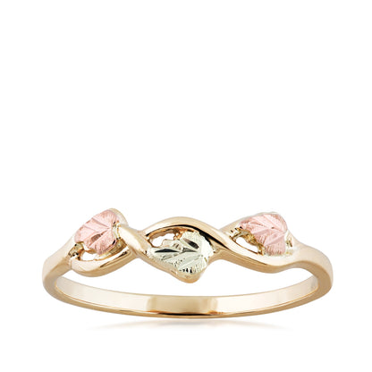 Black Hills Gold Three Leaf Braided Ring in 10K Yellow Gold