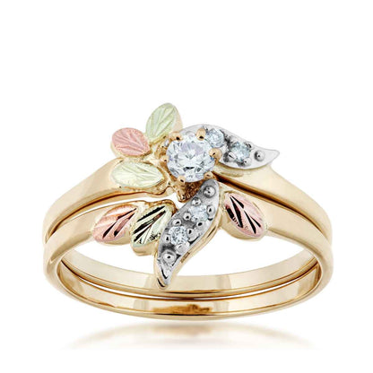 Black Hills Gold 1/5 ct. tw. Round Brilliant Diamond Wedding Set in 10K Yellow Gold
