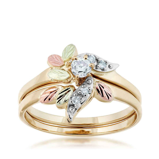 Black Hills Gold 1/5 ct. tw. Round Brilliant Diamond Wedding Set in 10K Yellow Gold