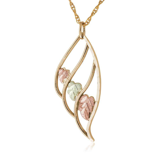 Black Hills Gold Triple Teardrop Pendant in 10K Yellow Gold