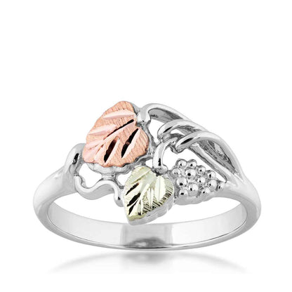 Black Hills Gold Grapevine & Leaf Ring in Sterling Silver