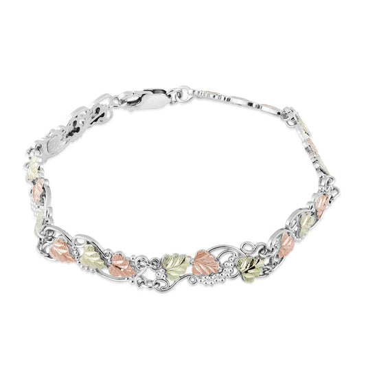Black Hills Gold 7-inch Double Link Bracelet in Sterling Silver