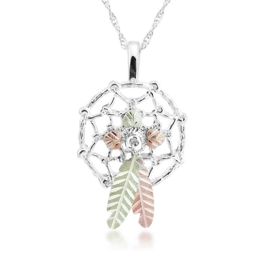 Black Hills Gold Dreamcatcher Pendant in Sterling Silver