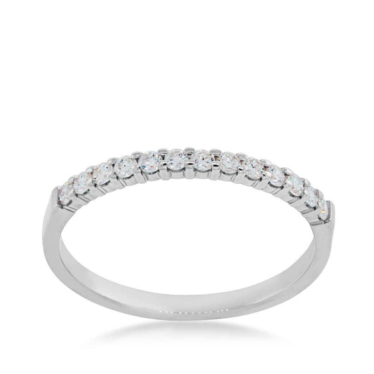 1/5 ct. tw. 13-stone prong-set anniversary band in 10K white gold