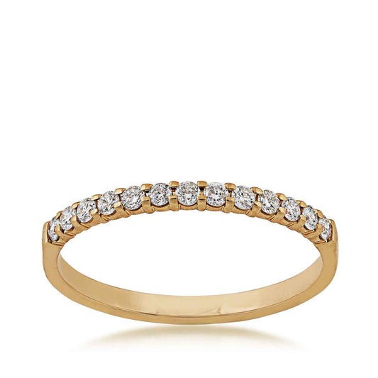 1/5 ct. tw. 13-stone prong-set anniversary band in 10K yellow gold