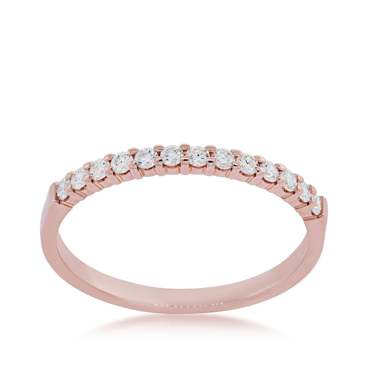 1/5 ct. tw. 13-Stone Diamond Prong Set Anniversary Ring in 10K Pink Gold
