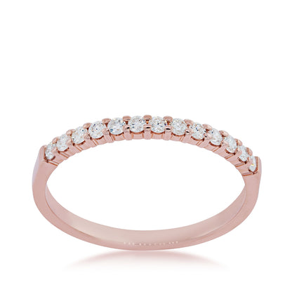 1/5 ct. tw. 13-Stone Diamond Prong Set Anniversary Ring in 10K Pink Gold