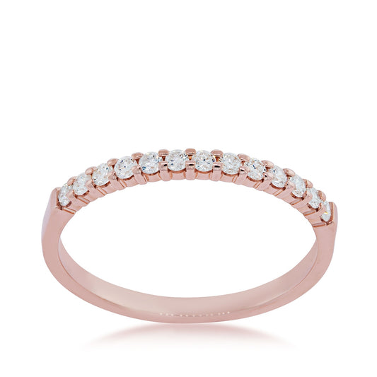 1/5 ct. tw. 13-Stone Diamond Prong Set Anniversary Ring in 10K Pink Gold