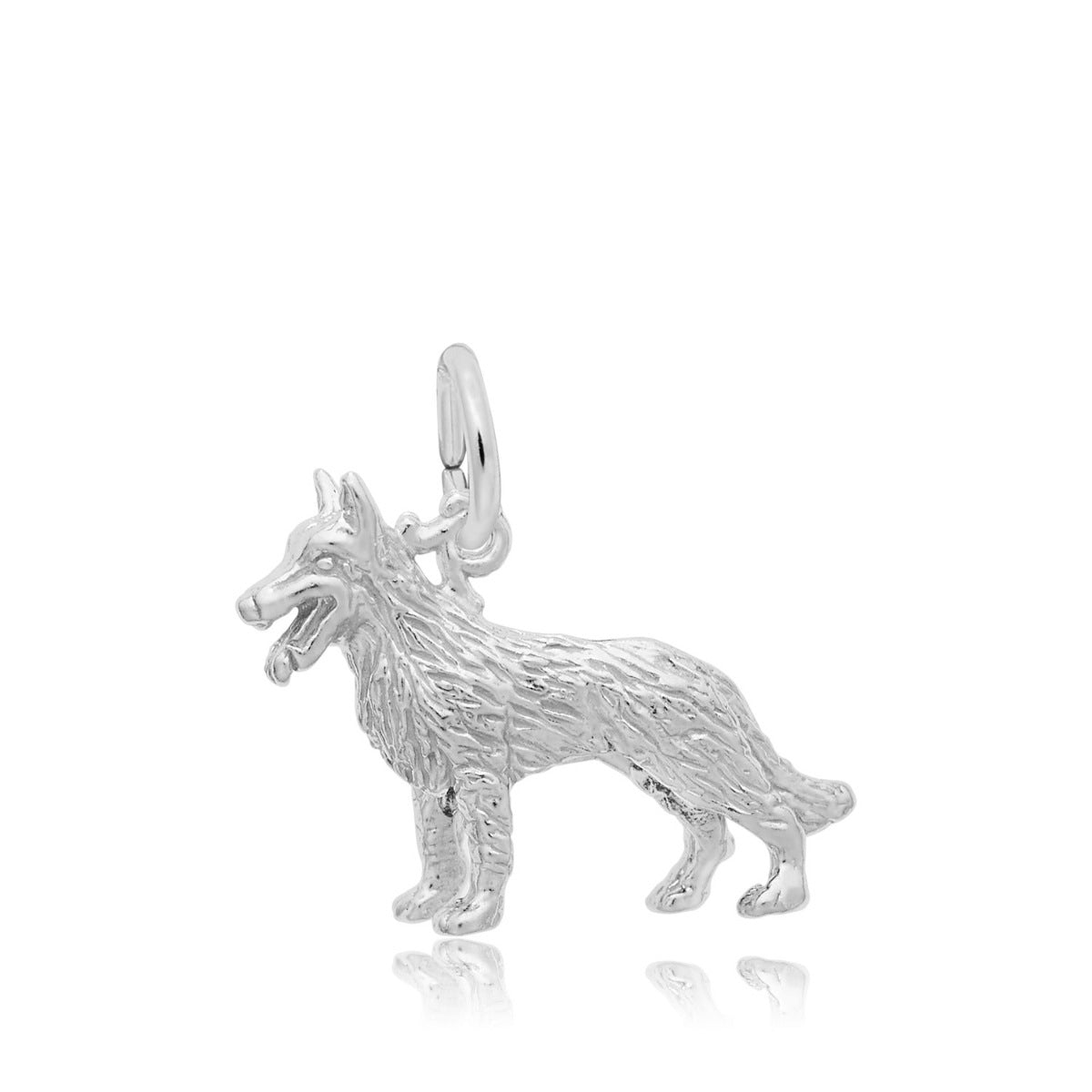 German Shepherd Dog Charm in Sterling Silver