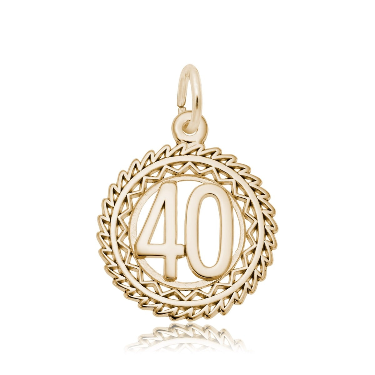 Number 40 Disc Charm in 14K Yellow Gold