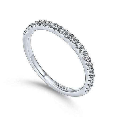 Gabriel & Co. 1/3 ct. tw. Round Diamond Wedding Band in 14K White Gold close-up detail