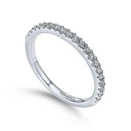 Gabriel & Co. 1/3 ct. tw. Round Diamond Wedding Band in 14K White Gold close-up detail