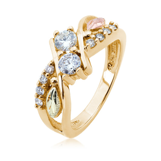 Black Hills Gold 2BeLoved 5/8 ct. tw. Round Brilliant Diamond Anniversary Ring in 10K Yellow Gold front view