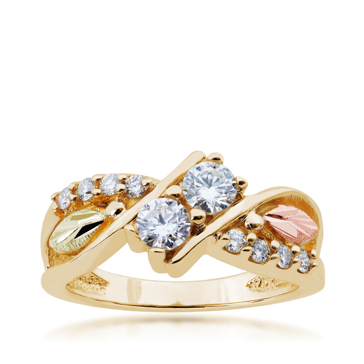 Black Hills Gold 2BeLoved 5/8 ct. tw. Round Brilliant Diamond Anniversary Ring in 10K Yellow Gold (2)