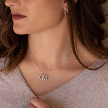 3/8 ct. tw. Diamond Heart Pendant in 10K White Gold front view