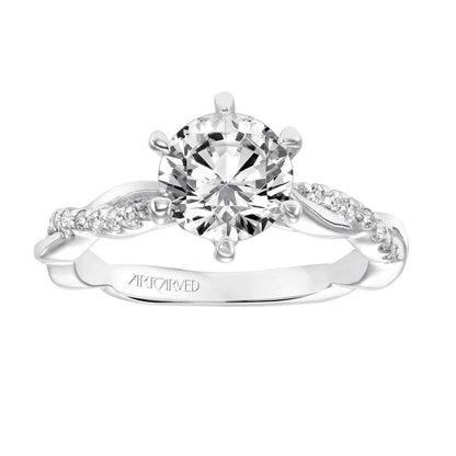 Artcarved Contemporary 1/7 ct. tw. Diamond Twist Semi-Mount Engagement Ring in 10K White Gold