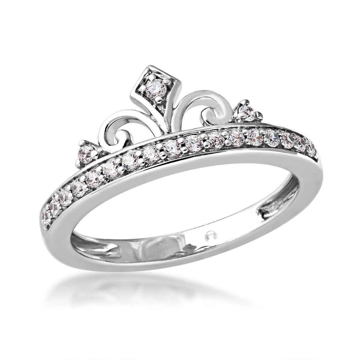 Enchanted Disney 1/5 ct. tw. Diamond Majestic Princess Tiara Ring in Sterling Silver