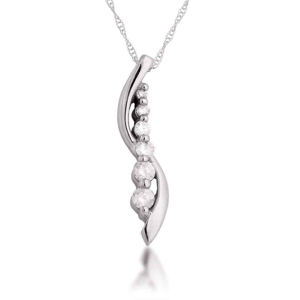 1/4 ct. tw. Diamond Journey Pendant in 14K White Gold