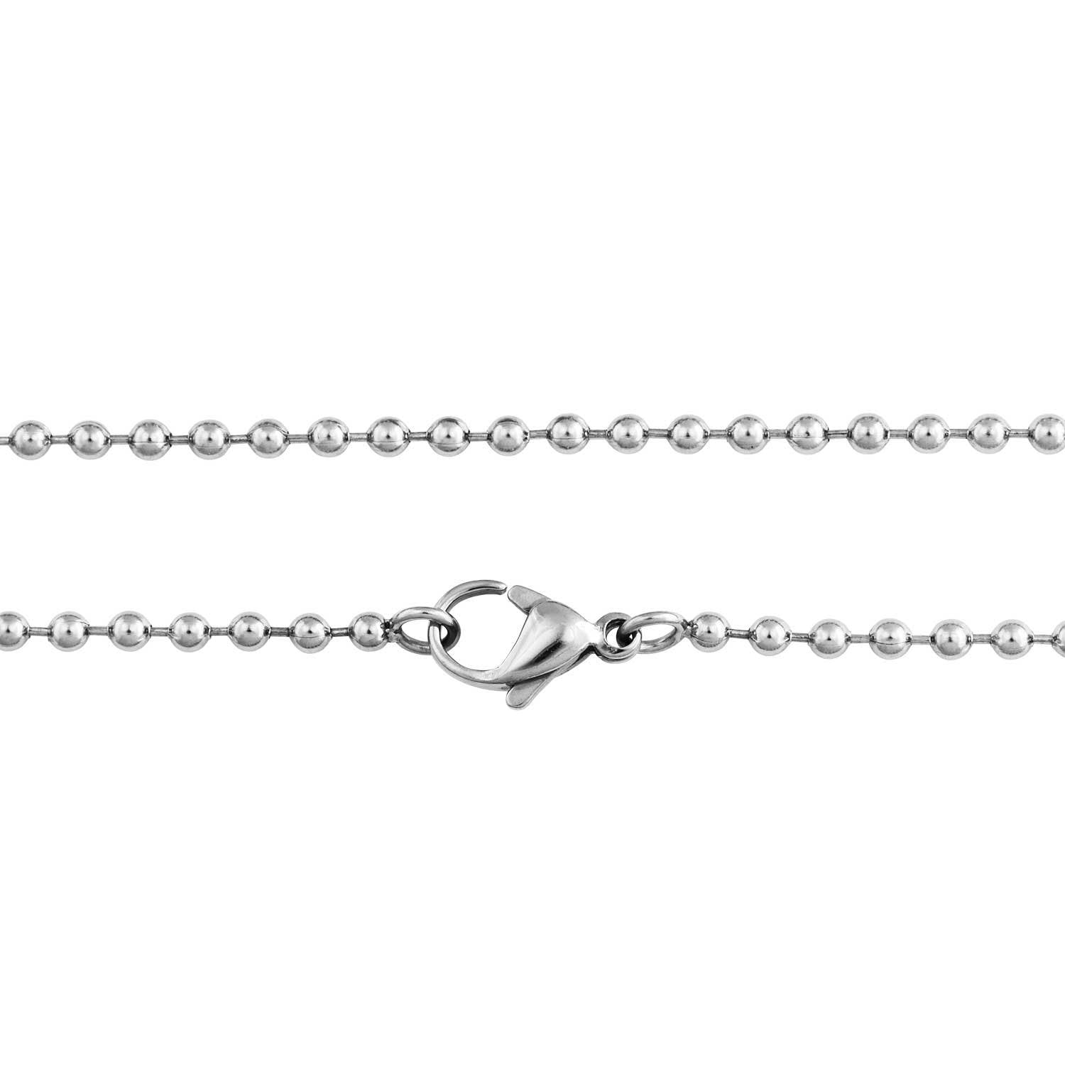 Men's Dog Tag and Cross Necklace with Serenity Prayer in Stainless Steel front view
