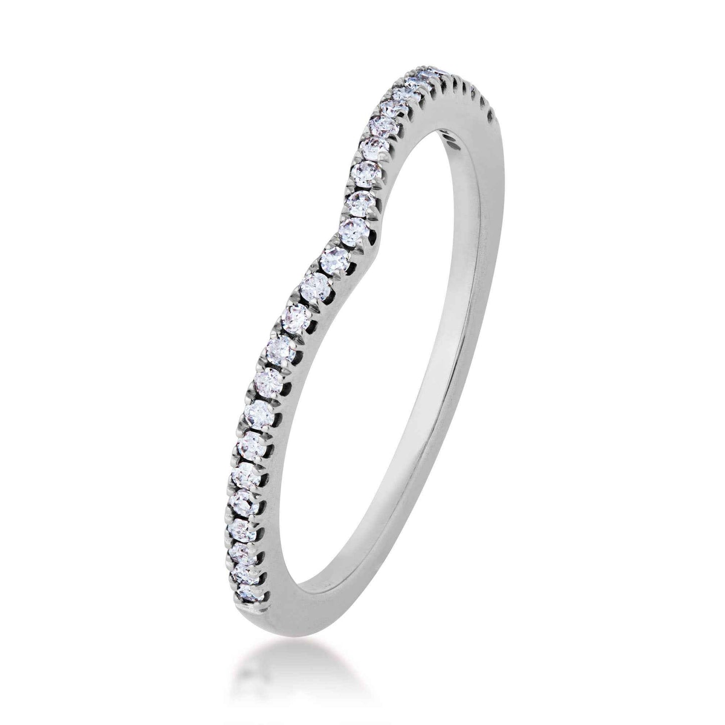 1/6 ct. tw. Contoured Diamond Anniversary Band in 10K White Gold front view