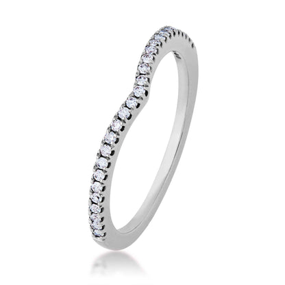 1/6 ct. tw. Contoured Diamond Anniversary Band in 10K White Gold front view